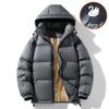 Winter New Men's Korean Version Black Gold Solid Color, White Goose Down Jacket Trendy Couple Coat