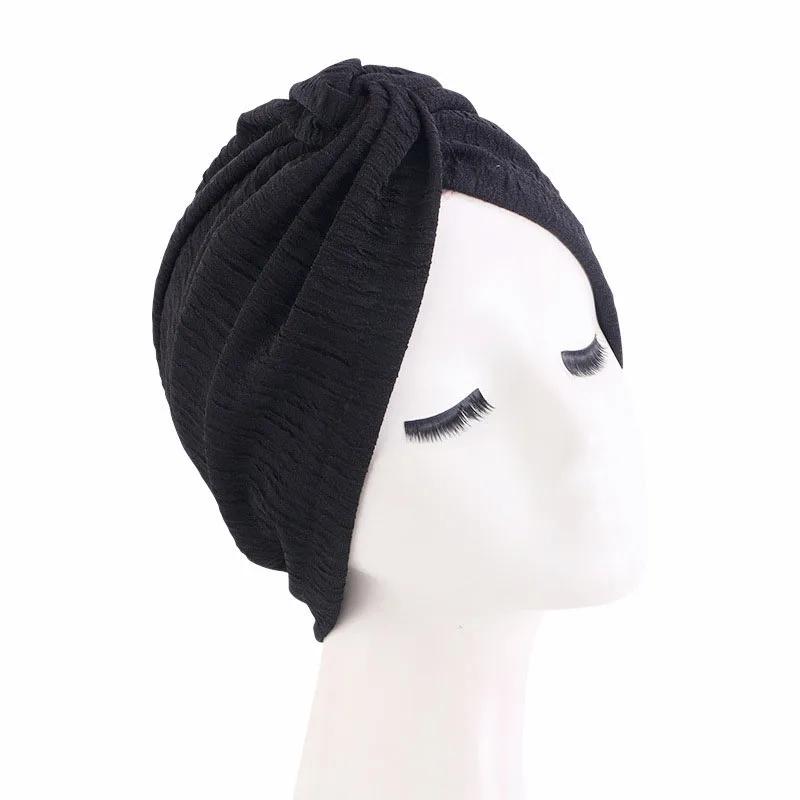 Indian Turban Muslim Women Hijab Floral Printed Hat Cancer Chemo Cap Islamic Hair Loss Cover Beanie Bonnet Head Scarf Pleated