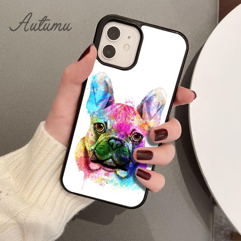 French Bulldog Cute Cartoon Phone Case for iPhone 11 12 13 14 Pro Max Mini X XR XS SE 2020 6S 7 8 Plus Samsung S21 S22 Shell