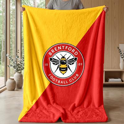 Brentford Fußball Druck Flanell Decke, Weiche Warme Leichte Überwurfdecke für Sofa Bett Camping