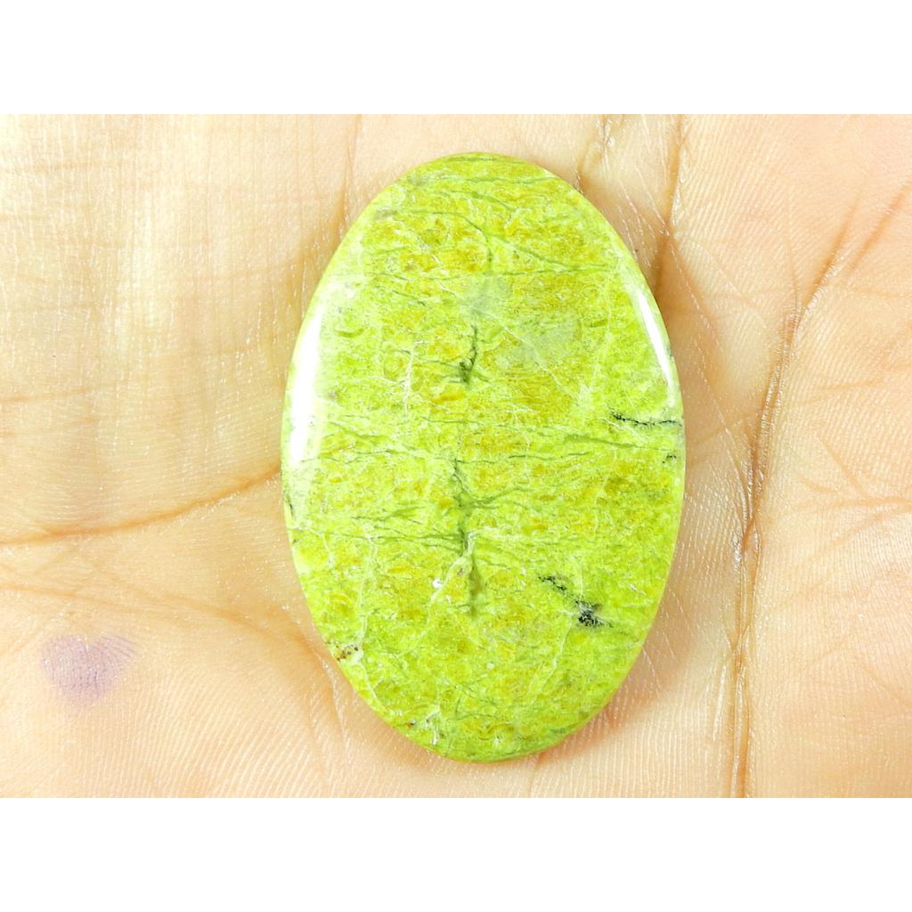 28X42X05 MM Natural Green Opal Oval Shape Cabochon Loose Gemstone 53Cts. SK-4753