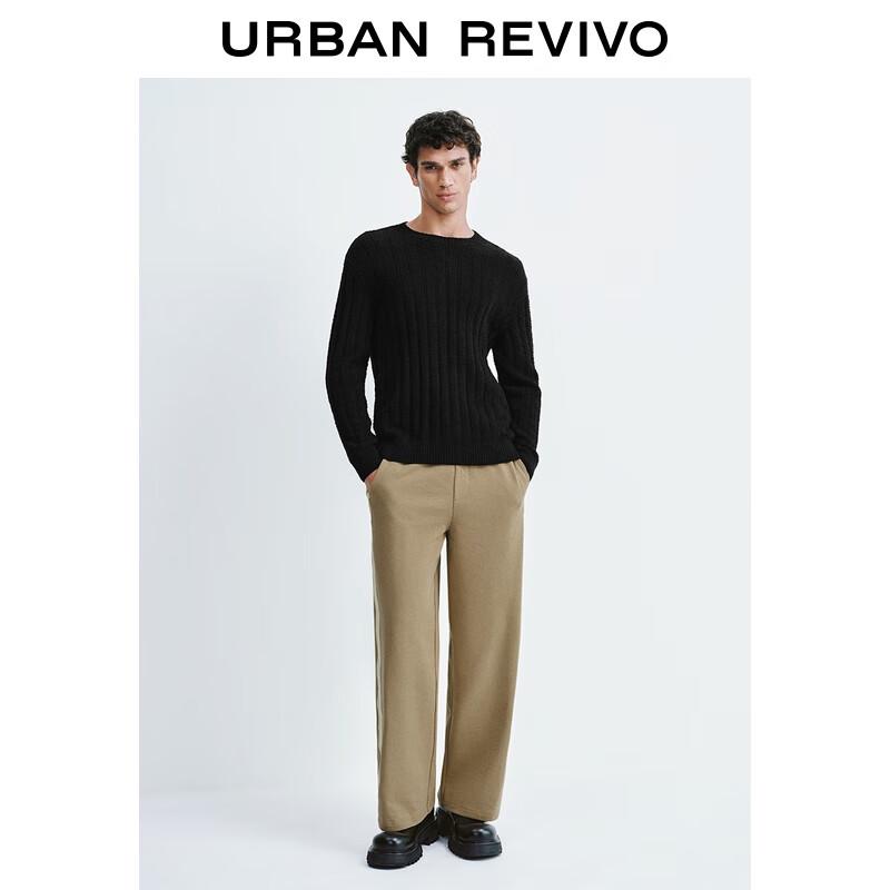 UR Men's Textured Crew Neck Knit Sweater