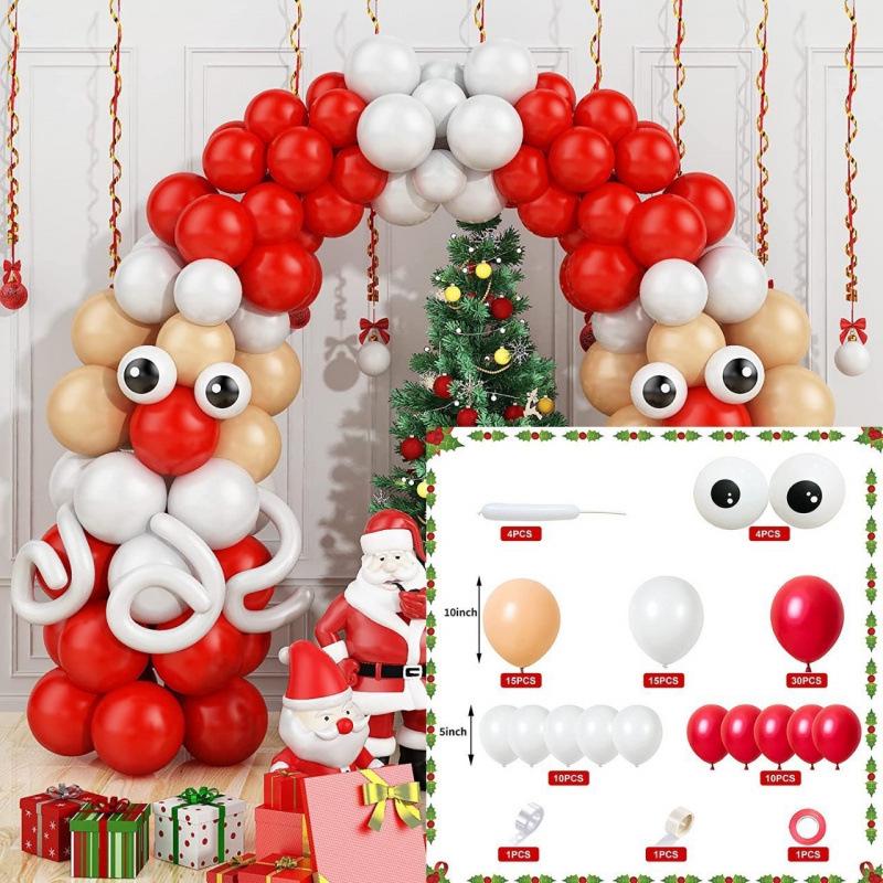 Macaron Color Santa Claus Foil Balloon Arch - Christmas Festival Decoration