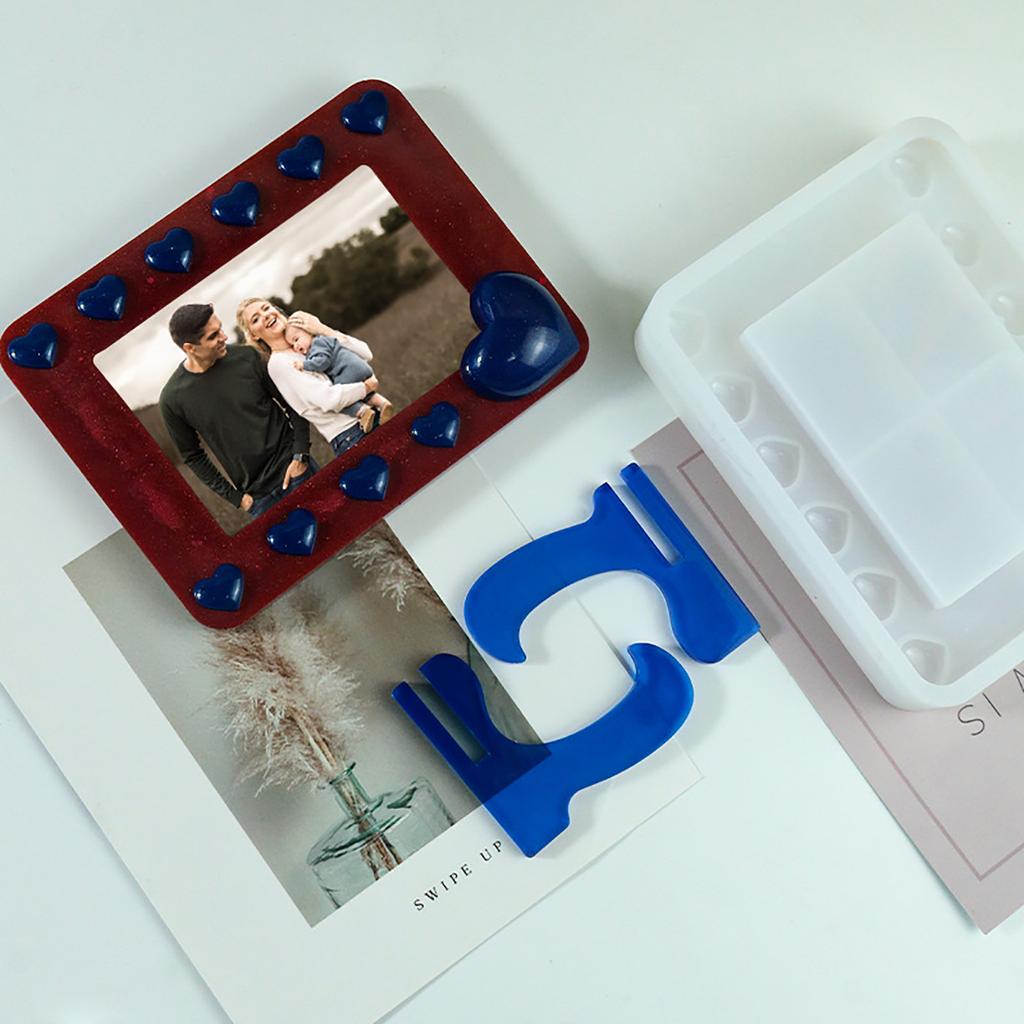 Silicone Picture Frame Moulds Clay Molds Epoxy Resin Mold Heart Shaped Photo Frame Mould DIY Hand-Making Accessories