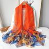 Spring/Summer New Women'S Silk Scarf 130 * 180cm Simulated Silk Twill Square Scarf Fashion Printed Large Square Scarf Professional Scarf