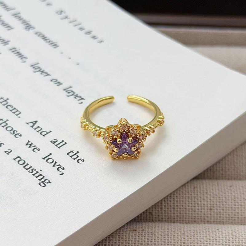 Medieval French Retro Full Diamond Open Ring Fashion High Sense Temperament Niche Design Exquisite Diamond Accessories Women