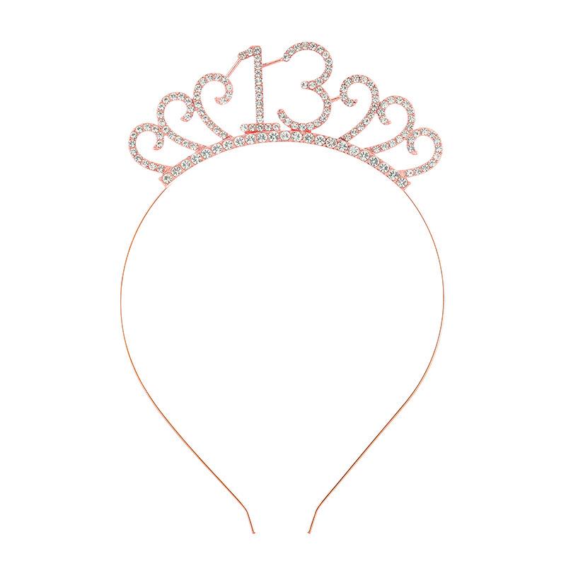 Cross-Border Digital Birthday Crown Set: Headdress, Party Shoulder Strap & Etiquette Belt Photo Prop for Girls
