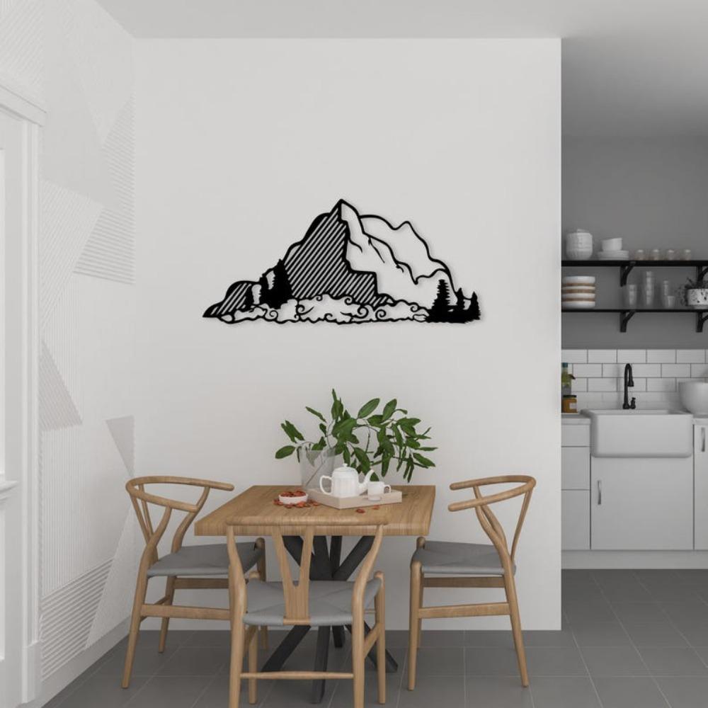 Metall Wandkunst Berglandschaft Minimalistische Wohnkultur Rustikales Bauernhaus Geschenk für Ihn Sie