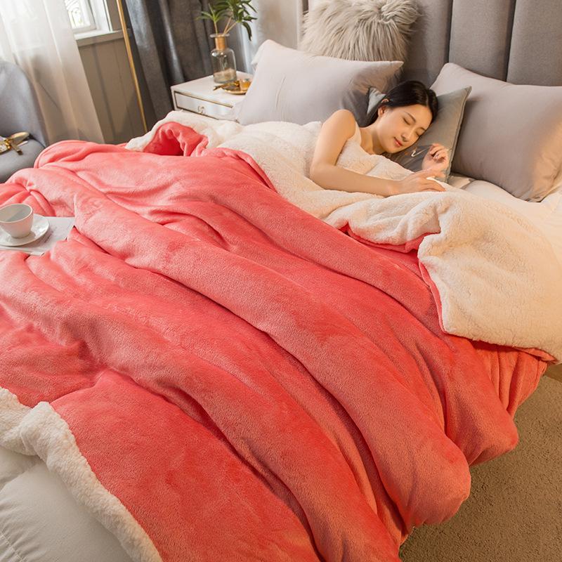 Luxurious Double-Sided Lambswool Plush Blanket & Duvet Cover