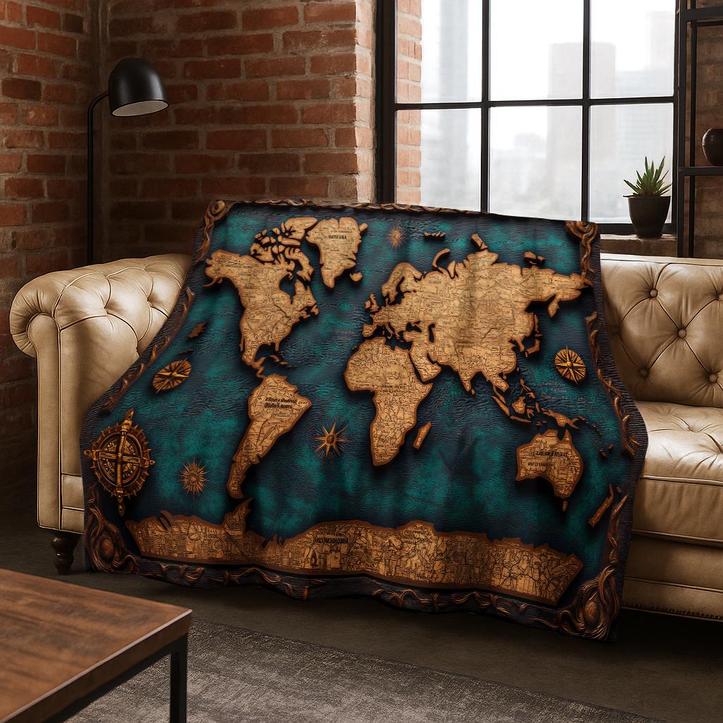 Retro Navigationskarte Kompass Flanell Decke Weiche Warme Überwurfdecke für Bett Schlafzimmer Zimmer Wohnzimmer Reise Camping Picknick Geschenk