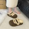 Retro Thick-bottomed Fluffy Slippers for Women's Outer Wear 2025 Winter Velvet Bag Head Half Mop Warm and Non-slip Inner Heightening Cotton Mop