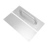 Pull Push Door Plate Handle with Screws 304 Stainless Steel White Oval Handle for Offices Hotels Restaurants