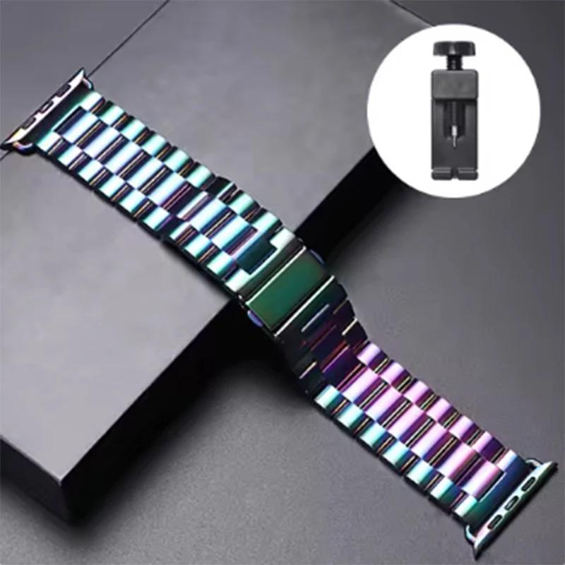 Stainless Steel Strap For Apple Watch Ultra 2 49 45 41 40 46 38 42 44mm Metal Band Bracelet For iWatch Series 10 9 8 7 6 5 4