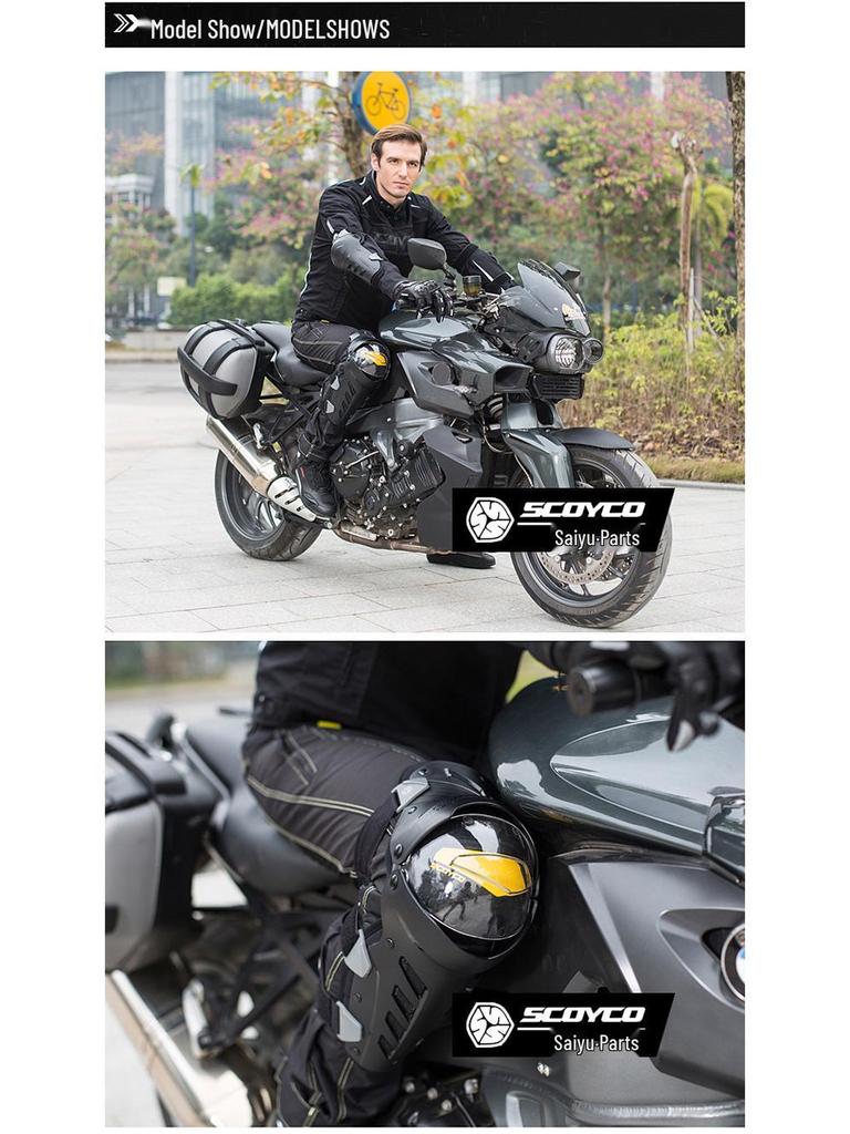 Zestaw ochronny na motocykl terenowy Saiyu: Nakolanniki i nałokietniki, letnie ochraniacze na nogi chroniące przed upadkami, sprzęt do jazdy.
