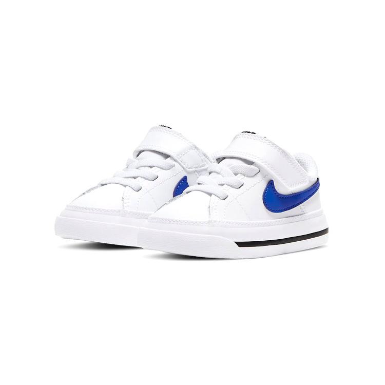 Nike Court Legacy Slip Resistant Abrasion Resistant Low top Toddler Shoes White Blue Black Infant And Toddler DA5382-101