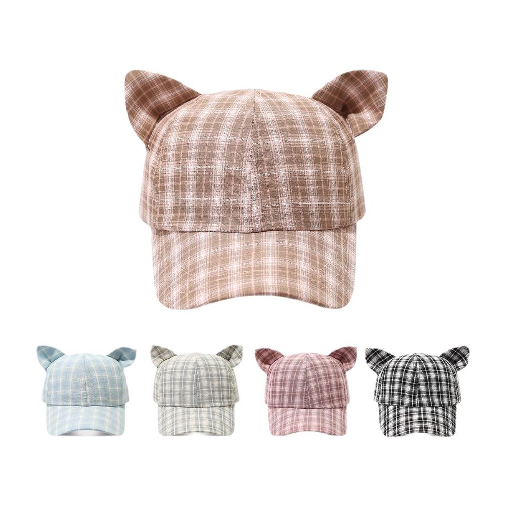 Cute Design Cat's Ears Baseball Cap Retro Fashion Cat Ear Bow Baseball Cap  Casual Wear
