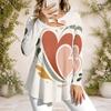 Women Plus Size Long Sleeve Loose Top Metal Ring Neck Detail For Casual Daily Wear