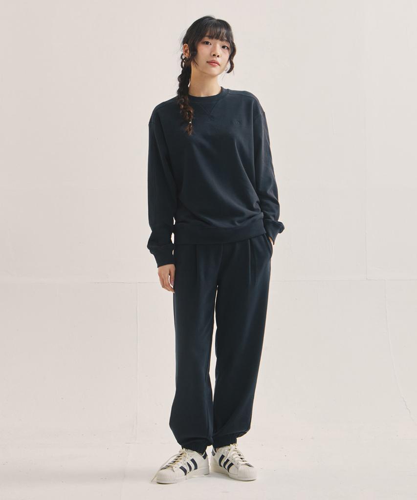 WILLIWAW STUDIO Ww One-Tuck Jogger Sweatpants [Navy Black]
