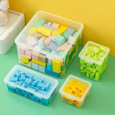 Kompakte transparente Lego-Spielzeug-Aufbewahrungsbox für die Organisation der Bausteine durch Kinder