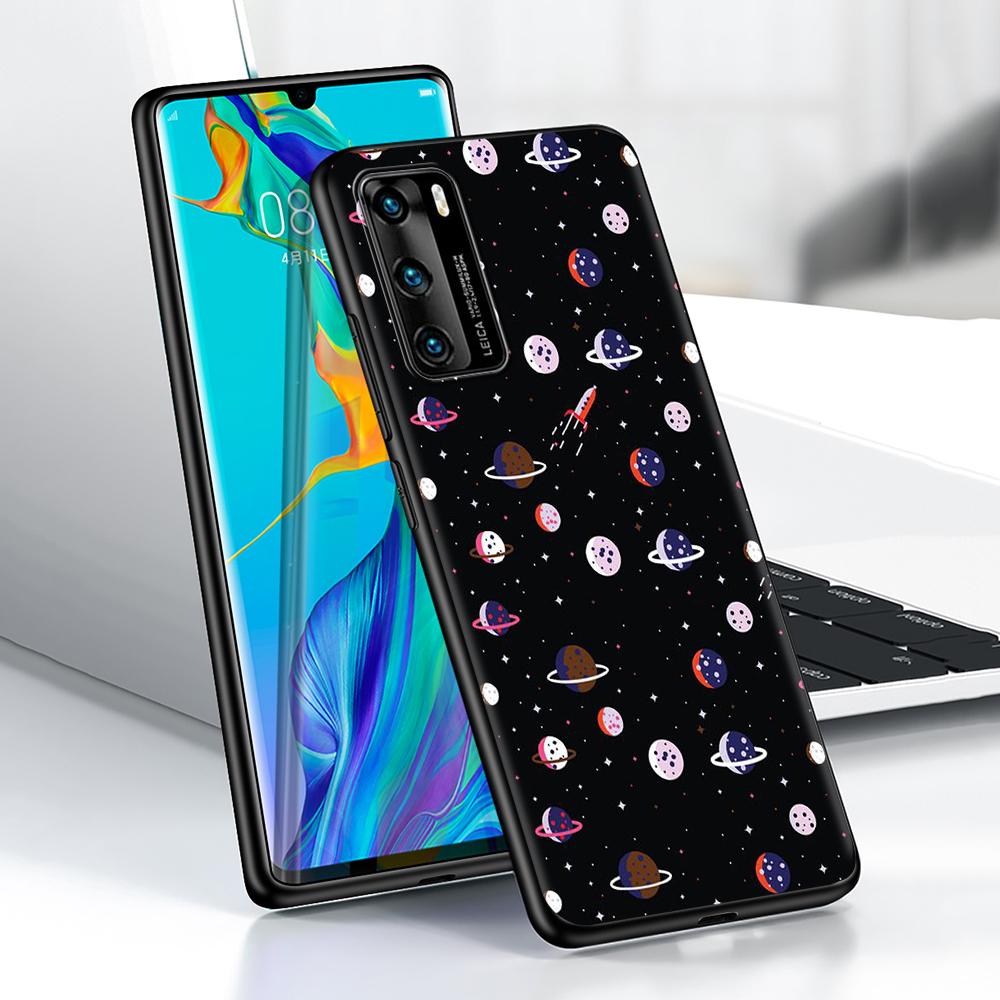 

Чехол с забавным космическим космонавтом для Huawei P30 P Smart Z P40 Lite E P20 Y6 Y7 Y9 Honor 8X Play 9A 50 20 Pro, черный мягкий чехол Honor Play 9A