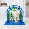 Arche à gratter pour chat, Station de lavage et de toilettage, Auto-toiletteur, Conception de jouet interactif pour voiture, Brosses douces à frotter, Grattoir masseur pour station de chats d'intérieur