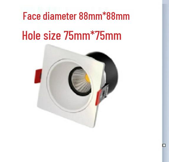 Double-Head Recessed Anti-Glare Square Spotlight with Deep Cup for Living Rooms