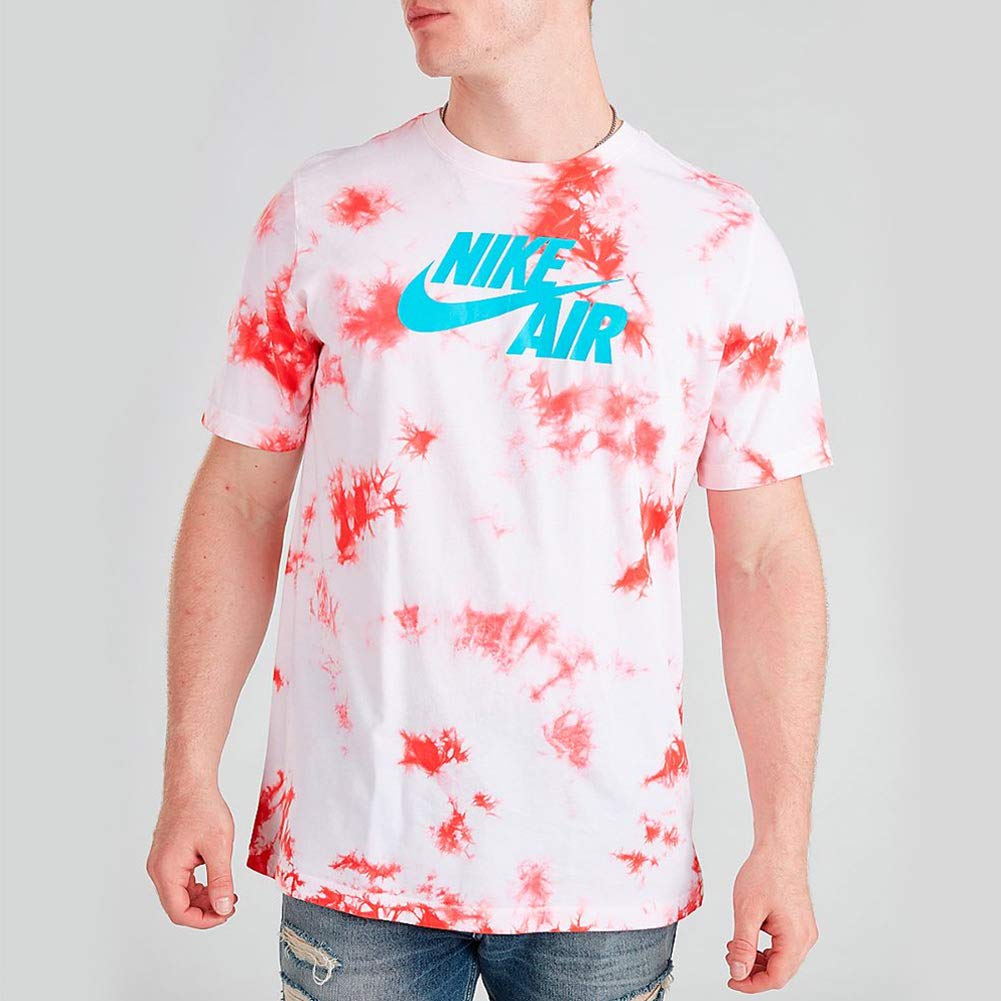 Nike Tie-Dye Logo Print Splatter Short Sleeve T-Shirt Men Tops Pink BQ0079-100