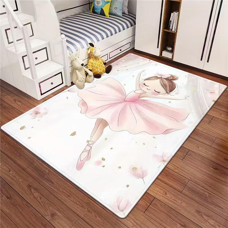 Pink Printed Carpet Suitable for Kitchen Anti Slip Bathroom Mat Suitable for Bathroom Living Room Entrance Camping Picnic Carpet