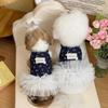 Cotton Dog Princess Dress Small Flowers Summer Pet Outfit New Pet Apparel  for Kittens