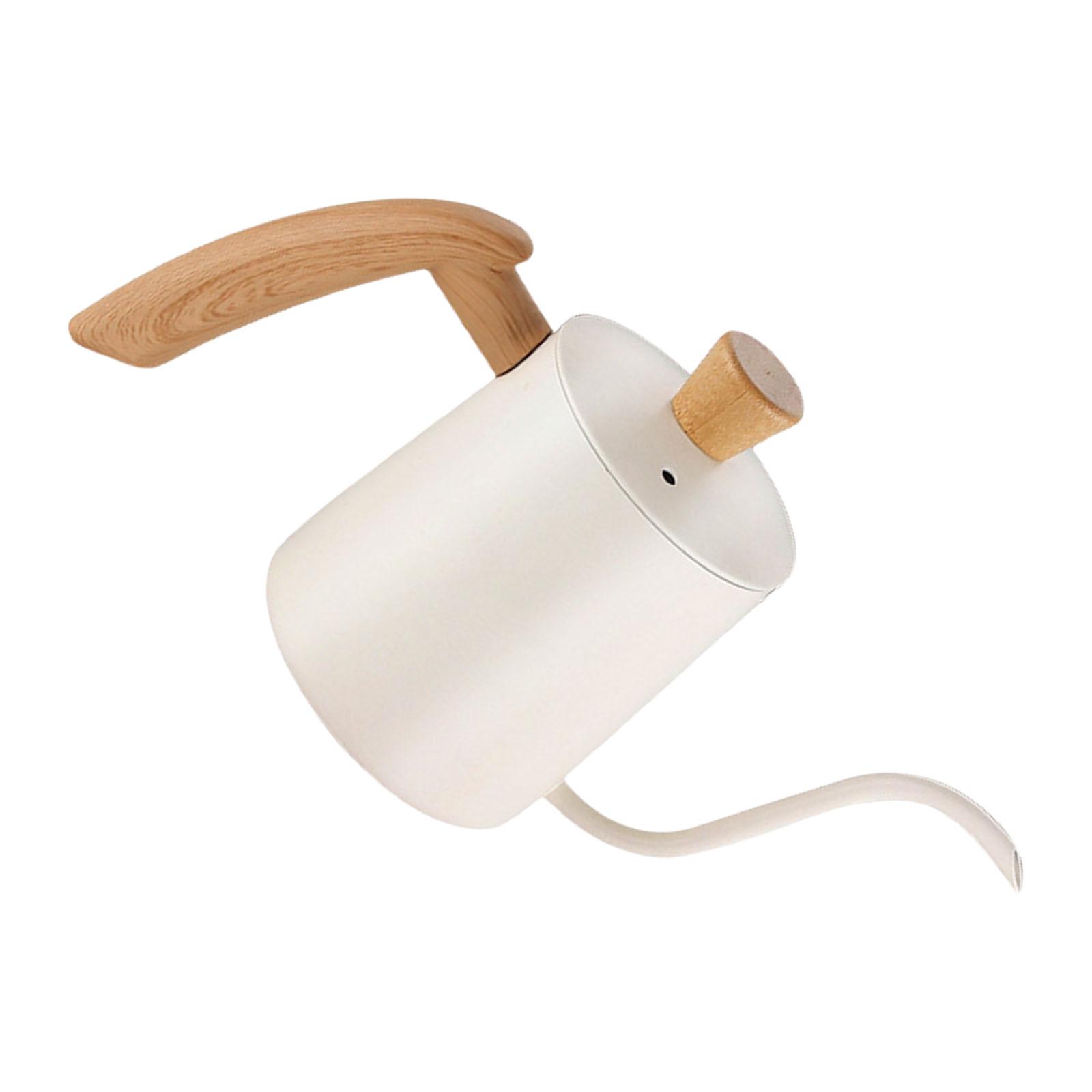 

Кофейник для ручного заваривания с крышкой, с длинным носиком «гусиная шея», чайник, кофейник для кемпинга, кофейные аксессуары белый