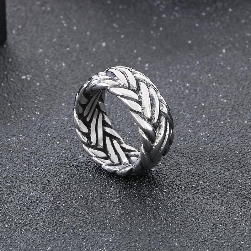 Kalen Interwoven Stainless Steel Men's Ring Punk Chunky Accessories 10MM Gold Color Finger Ring Trendy Jewelry Gift