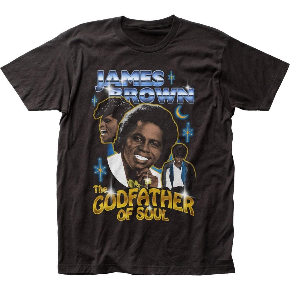 James Brown 90?s Style Mens T Shirt Music Classic Concert Soul Tee Black