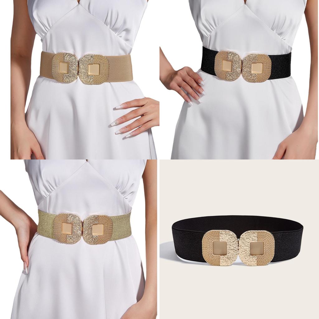 Style Wide Leather Belt For Women With Adjustable Metal Hook Buckle For Coat And Dress