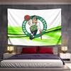 A Man with Irish-themed Attire Spinning a Basketball Inside a Green Circle. Patterned Tapestry for Bedroom and Living Room Home Decor