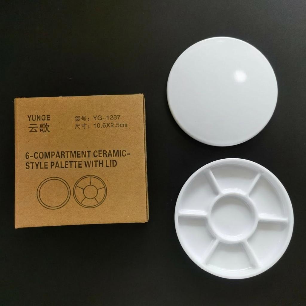 7well Paint Palette Without/With Lid Thickened Plastic Imitation Porcelain Paint Tray For Art Painting Nail Art Plaster Coloring