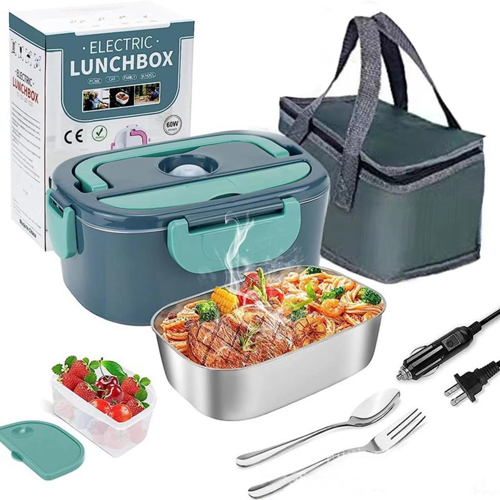 1pc Stainless Steel Heated Lunch Box with Sealed Freshness - Portable Food Warmer for Meal Prep and On-the-Go Eating