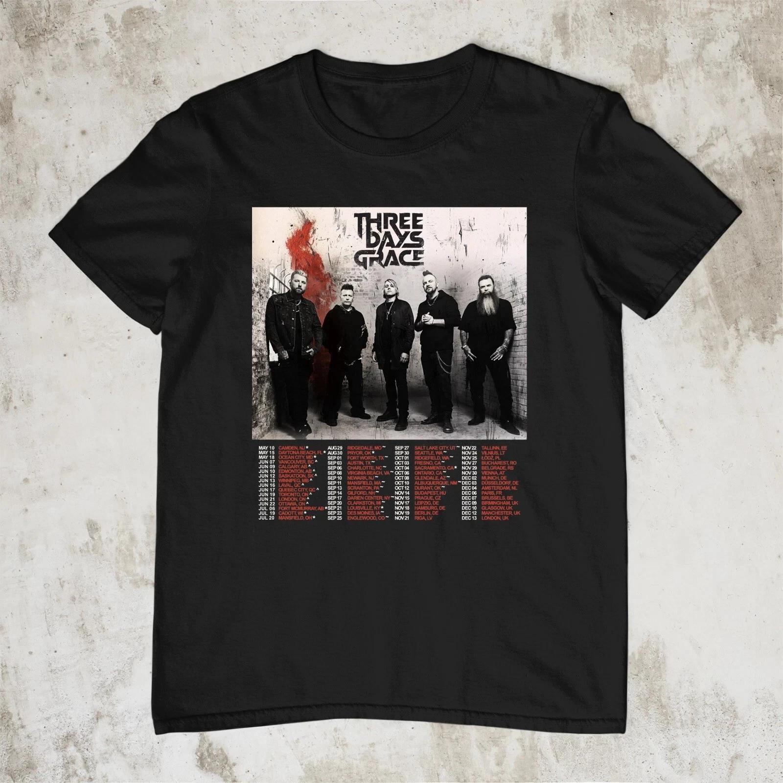 

Three Days Grace Tour 2025 Music Retro T Shirt Black All Size S-2XL M