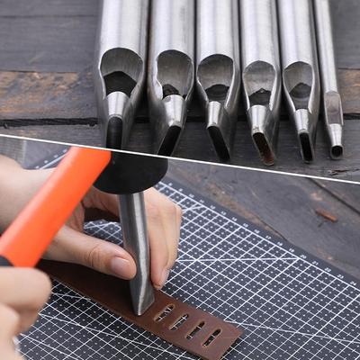 1Pcs New Leather Belt Leather Hole Puncher DIY Tools Craft Oval Hole Punch Hollow Hole Steel Ellipse Punch