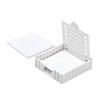 Dávkovač poznámek s šablonou Přenosný organizér poznámek a dávkovač samolepek Kompaktní stolní úložný box pro poznámkové bločky 7,6 x 7,6 cm Kancelářské potřeby Dárek