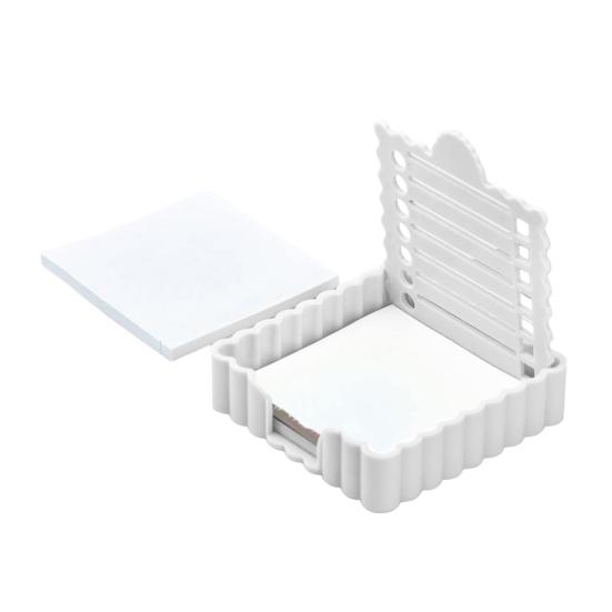 Dávkovač poznámek s šablonou Přenosný organizér poznámek a dávkovač samolepek Kompaktní stolní úložný box pro poznámkové bločky 7,6 x 7,6 cm Kancelářské potřeby Dárek