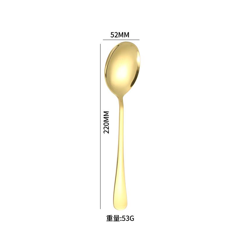 Stainless steel tableware, knives, forks and spoons, western food, golden steak, knives, forks and spoons four-piece set