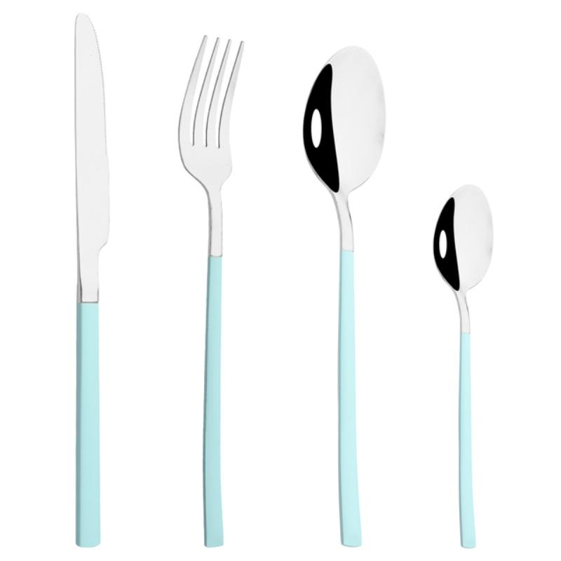 4pcs Pink Gold Dinnerware Set Stainless Steel Tableware Set Home Kitchen Eating Utensils Knife Fork Spoon Cutlery Set