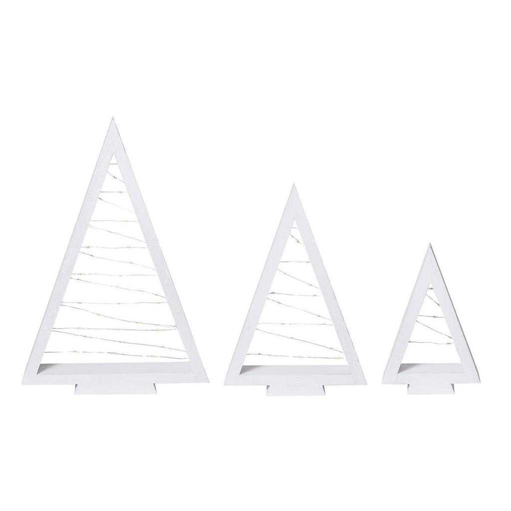 Wooden Luminous Christmas Tree Ornament with String Lights