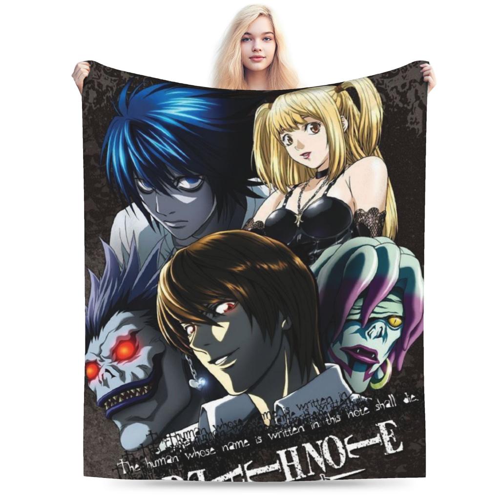 Super Soft Death Book Note Japan Manga Ryuk Throw Blanket Premium Flannel Fleece Bed Blanket Super Cozy Blankets All Season Use
