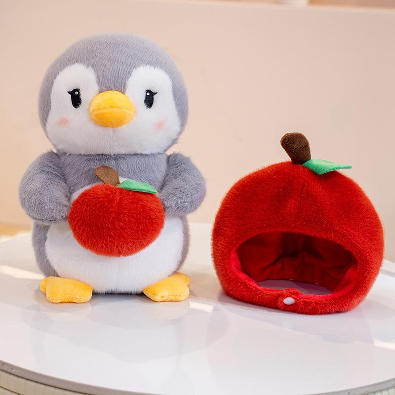 Cute Apple Persimmon Penguin Doll Plush Toy Doll Desktop Decoration Small Ornaments Girls Gift Doll