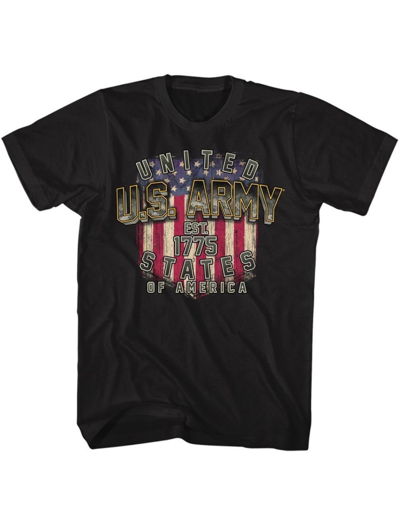 

US ArmyAmerican Flag withLand of the FREE because of the BRAVEdesign100 cotton summer Oneck printed mens Tshirt S