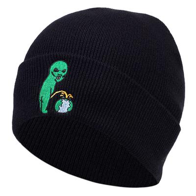 Cute Cotton Knitted Beanies Hat Cartoon Embroidery Wool Hats Winter Outdoor Ski Caps Skull Beanie Cap Gorras