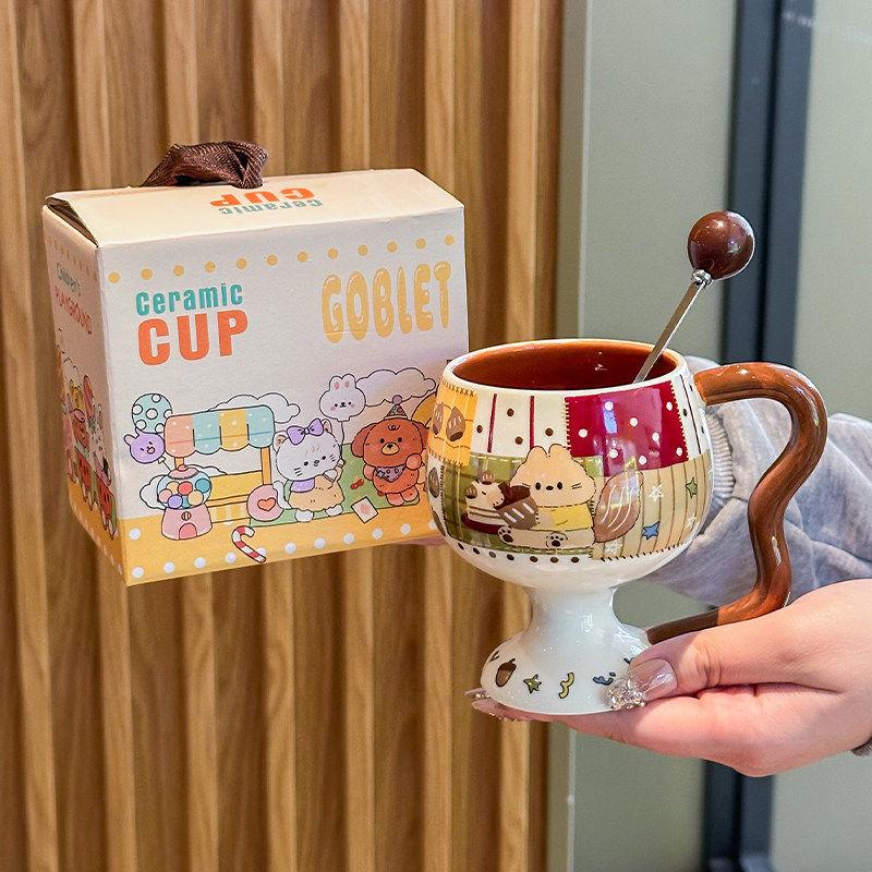 High-Value Cute Ceramic Mug Gift Set for Best Friend or Children - Perfect Birthday Present