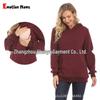 Maternity Winter Fashion: Trendy Fleece-Lined Breastfeeding Sweatshirt for Moms, Age-Reducing Solid Color Outerwear