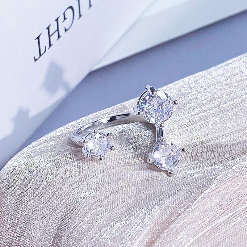 Color Treasure Multi-Color Full Diamond Zir*****Pen Ring Light Luxury High-End Super Flash Niche Design Ring